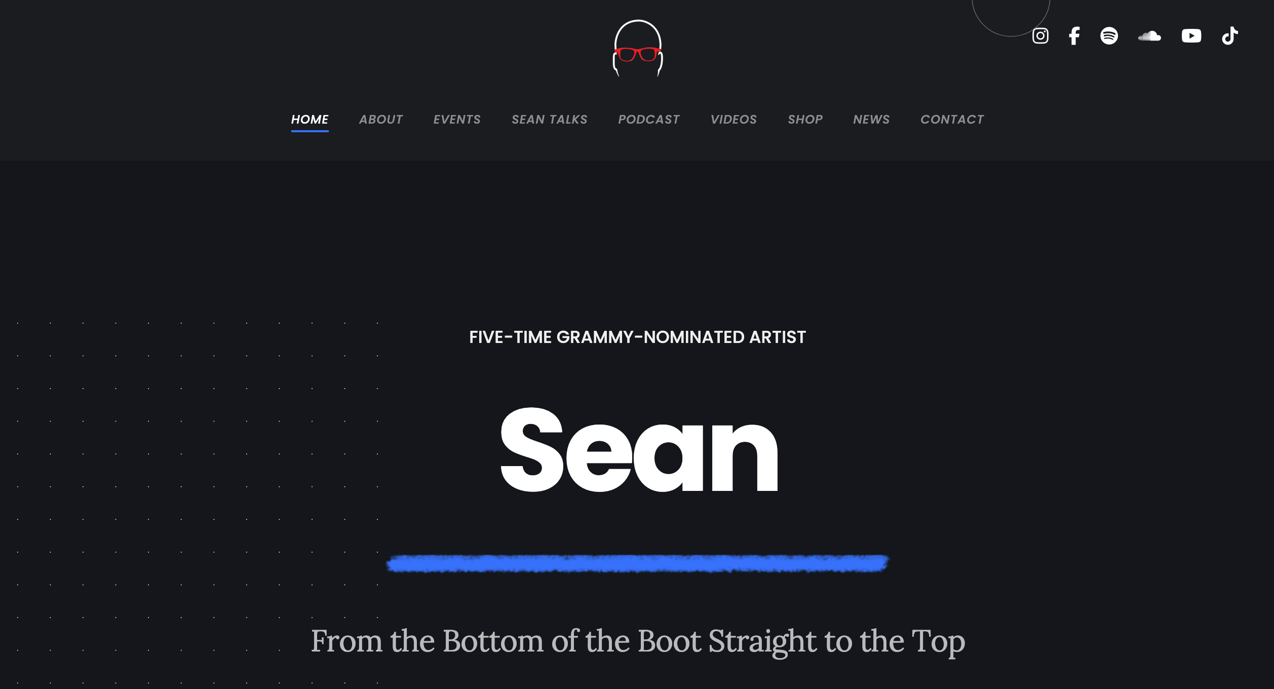 A screenshot of Sean Ardoin's website