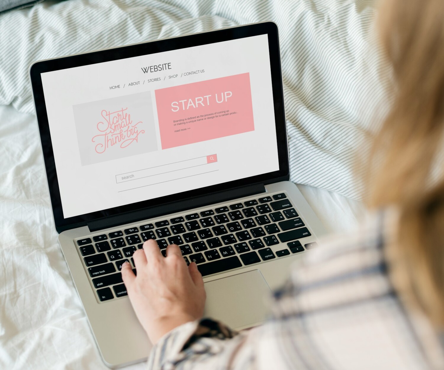 Woman browsing website